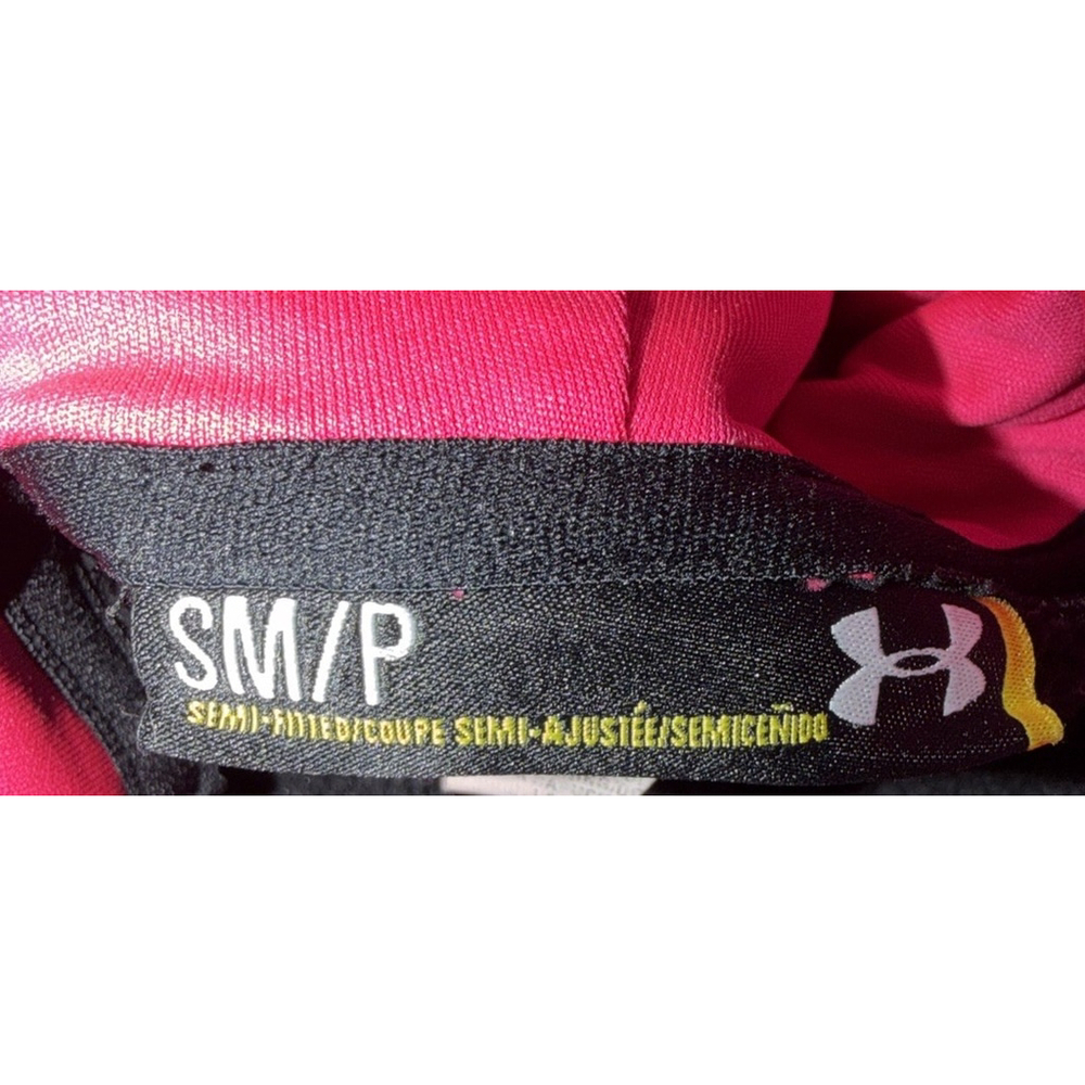 UNDER ARMOUR WOMEN’S HOODIE SWEATSHIRT BLACK WITH PINK LOGO SIZE SMALL SM/P - Picture 6 of 6